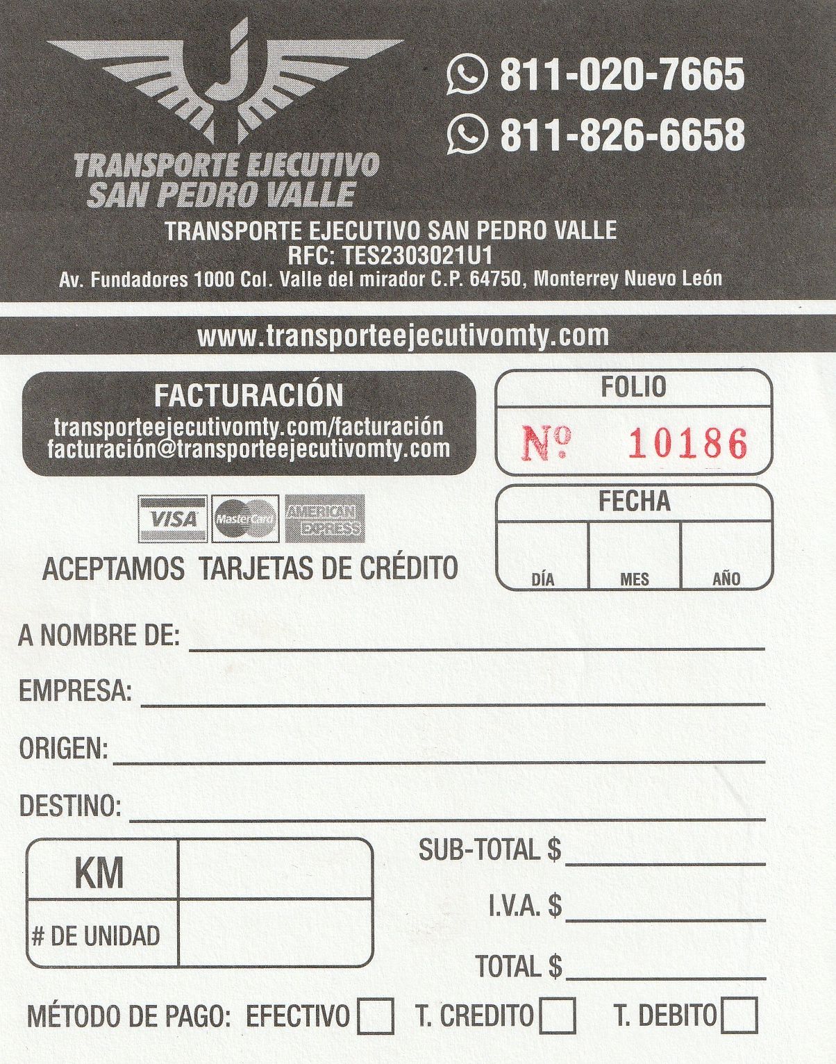 Ejemplo de nota de servicio